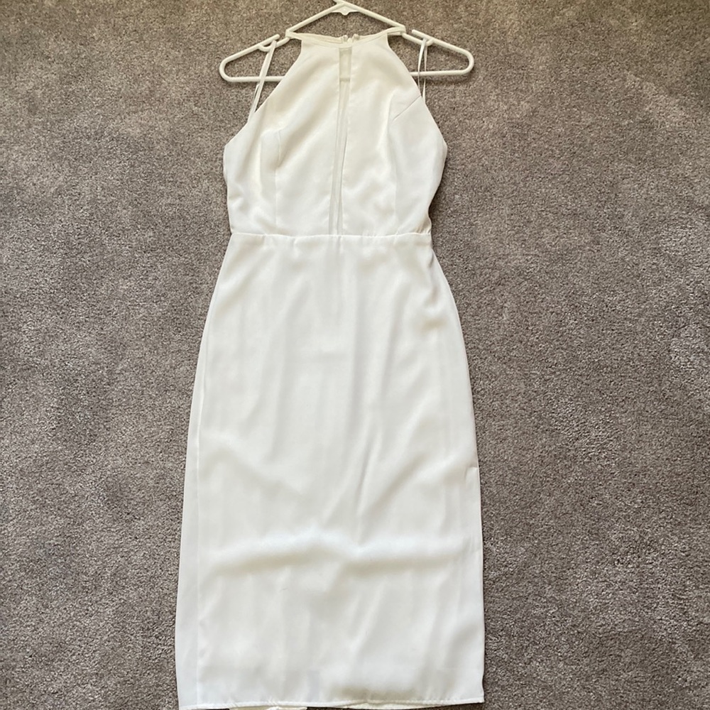 White high neck little white dress